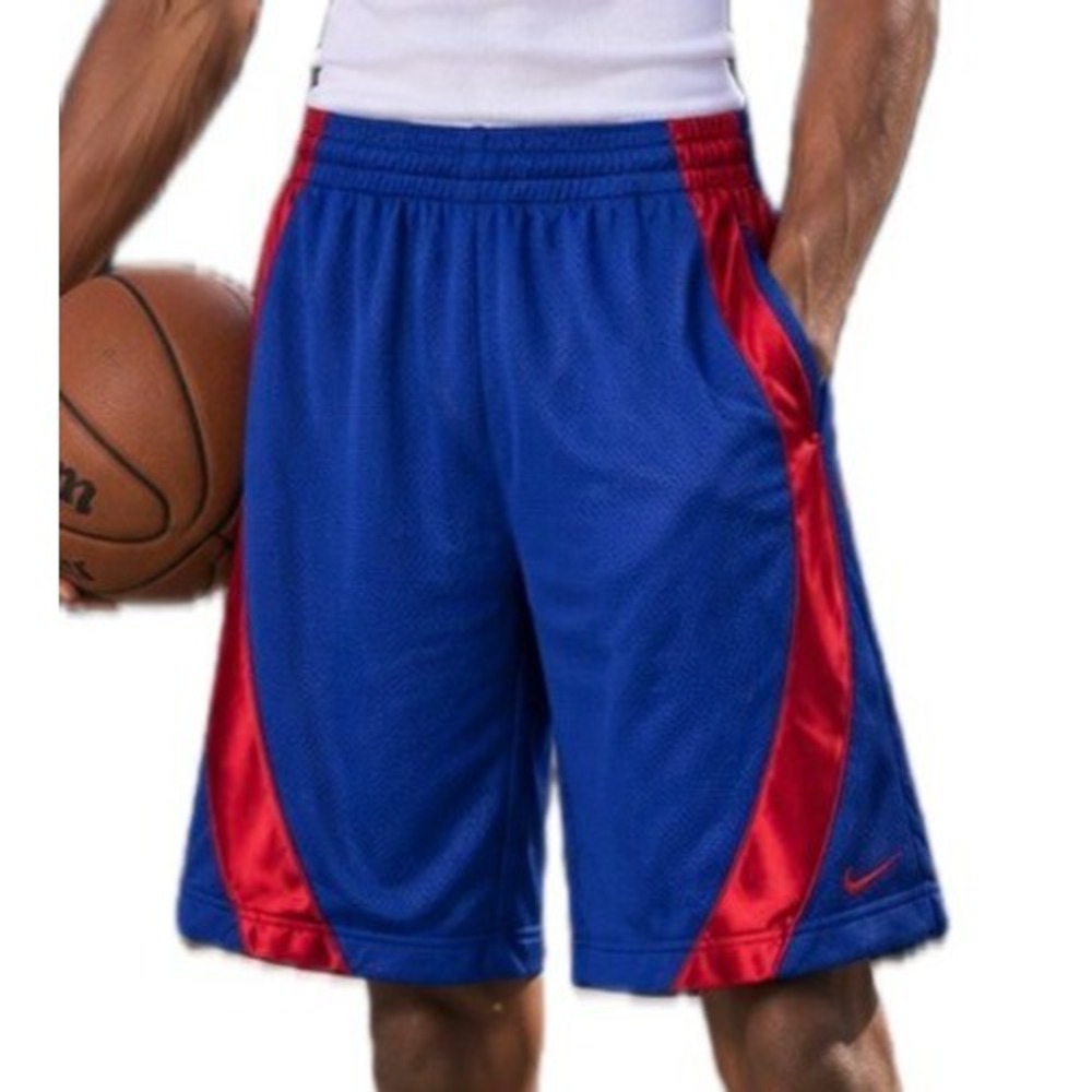 VTG Y2K Nike Dri-Fit Basketball Shorts. Blue/Red. Mesh/Satin Stripe. Men's L